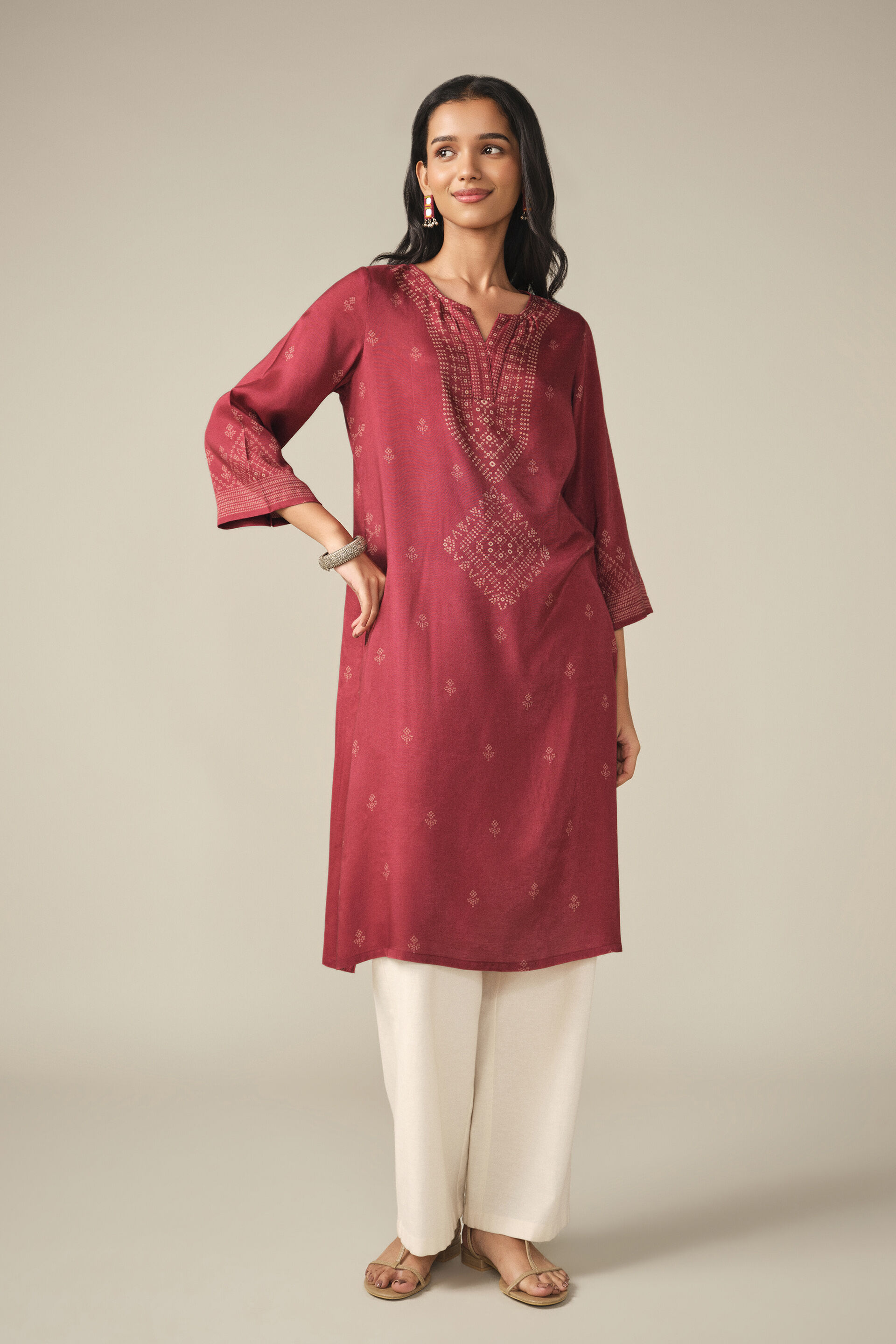 Printed Kurta in Red